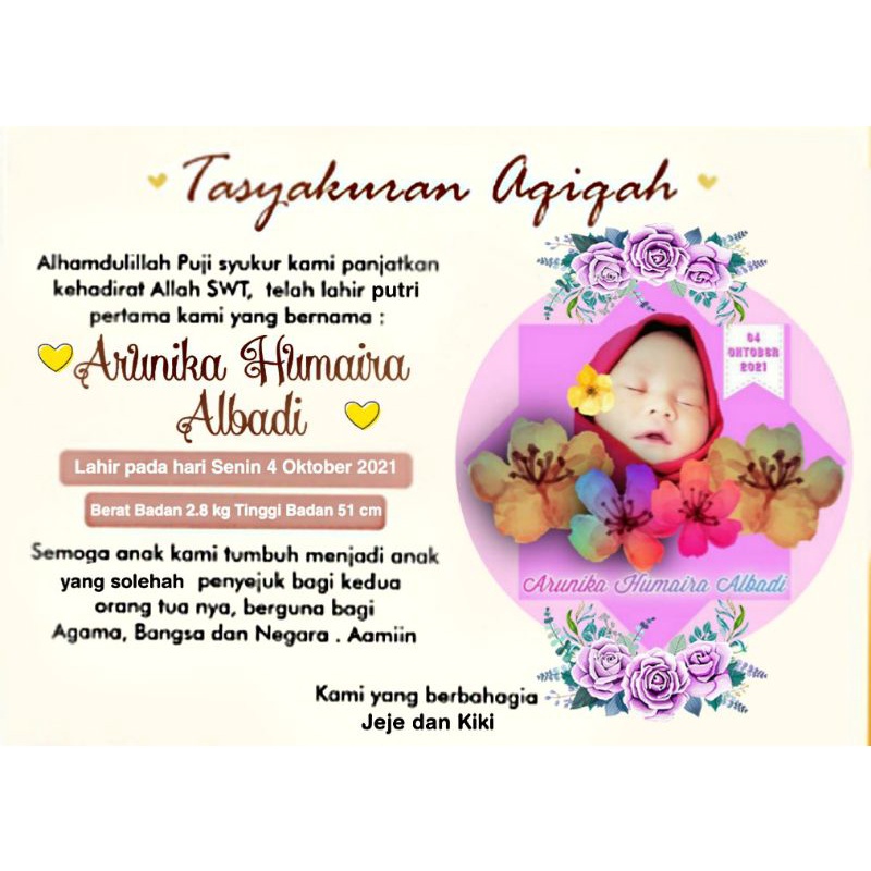 Sticker TASYAKURAN AQIQAH Children Women | Shopee Singapore