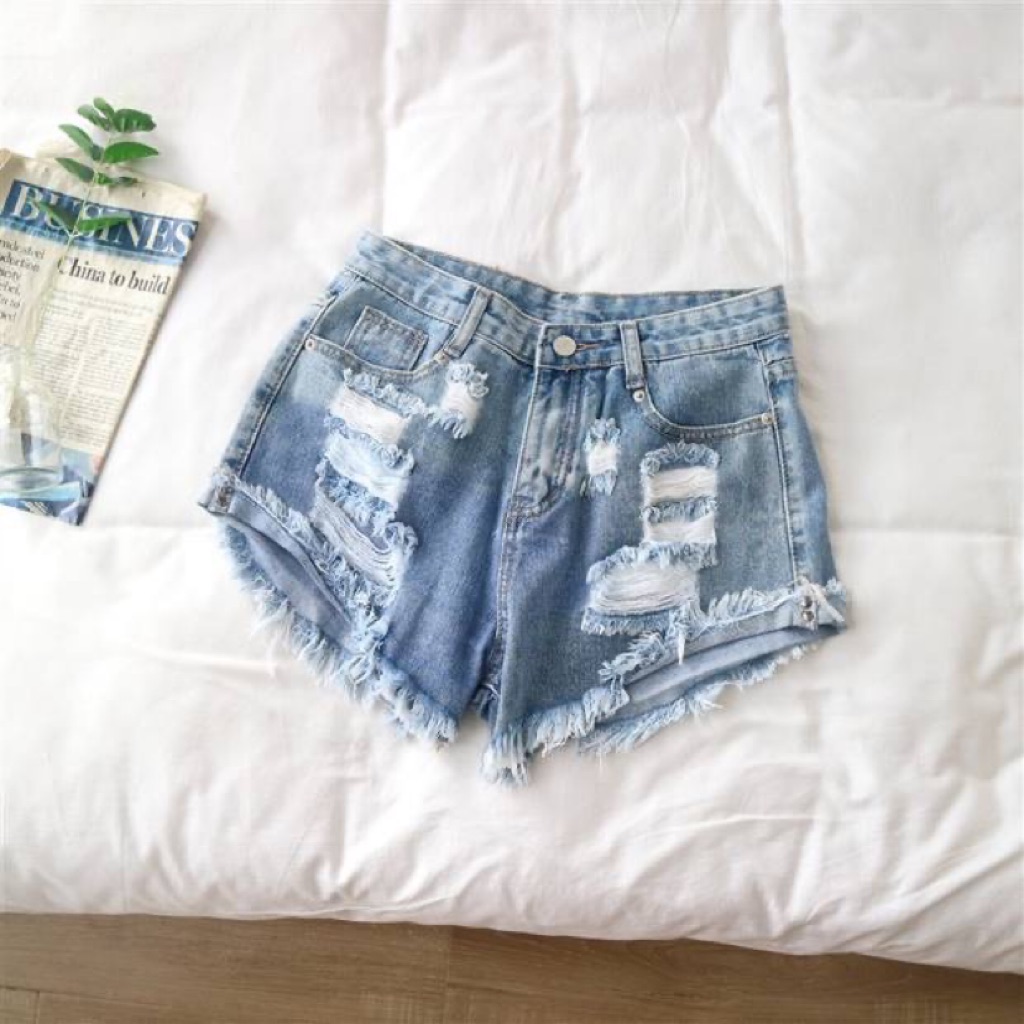 Vintage Ribbed Denim Shorts Shopee Singapore