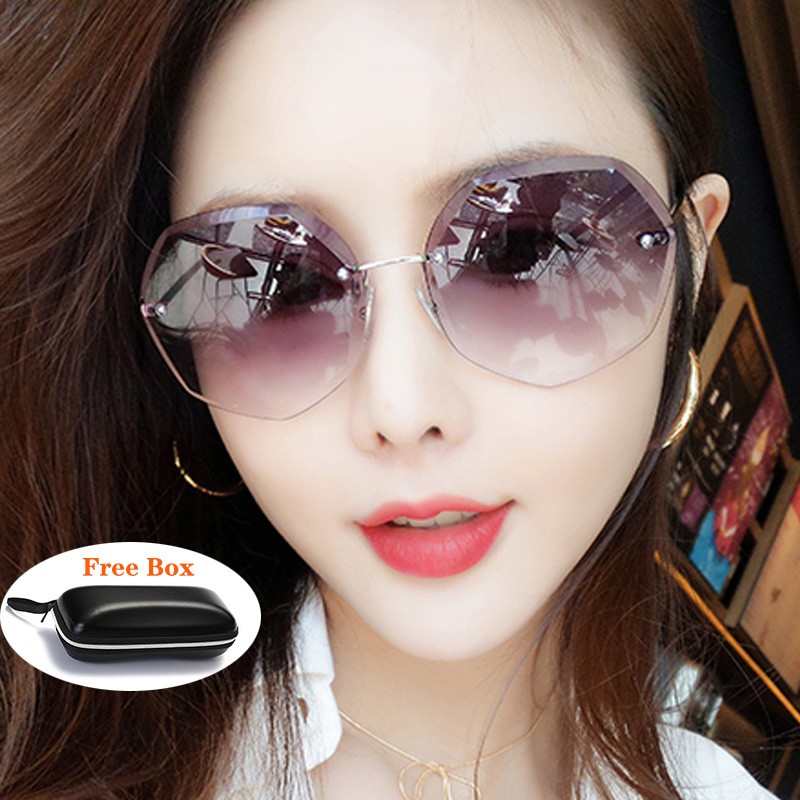 Fashionable personality polygon crystal cutedge starshaped beach sunglasses woman sunglasses