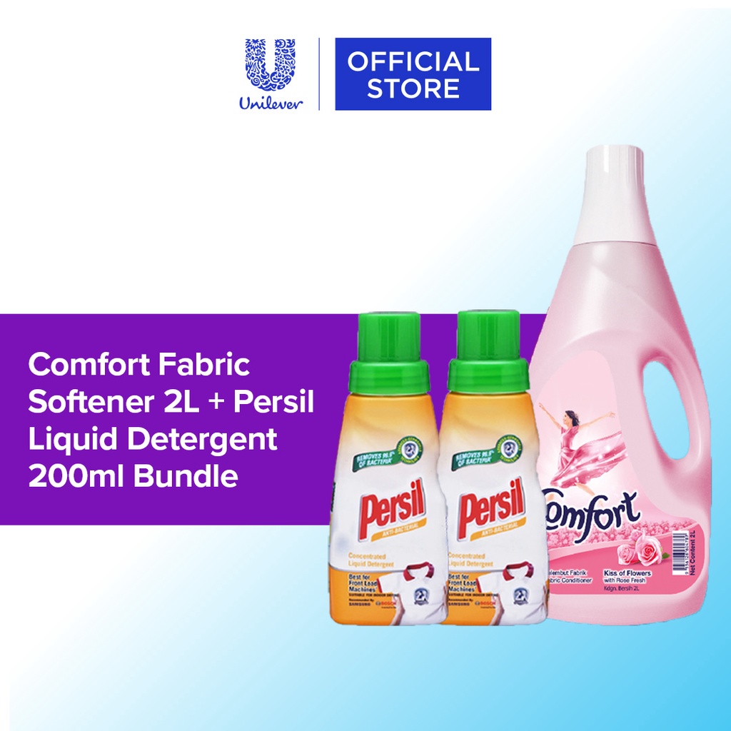 Comfort Fabric Softener 2L x 1 + Persil Liquid Detergent 200ml x 2