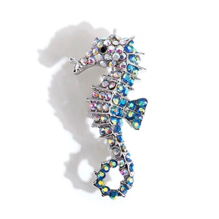Image of thu nhỏ Fun Colored Diamond Seahorse Brooch Ladies Party Wedding Clothing Accessories Pin Badge Animal Brooch Gift #3