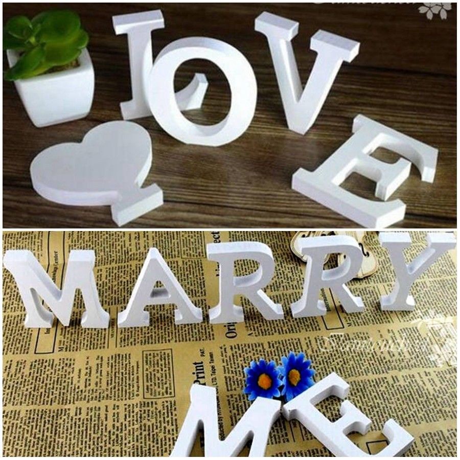 26 Wooden Freestanding Letters Love Alphabet Wedding Party Home Shop