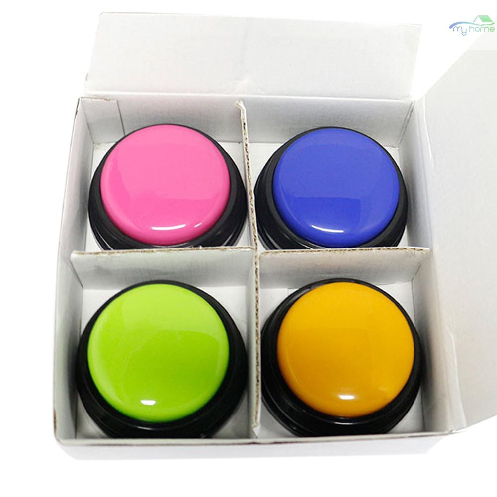 [Home Decoration]Small Size Easy Carry Voice Recording Sound Button for Kids Interactive Toy Answering Buttons Orange+Pink+Blue+Green – >>> top1shop >>> shopee.sg