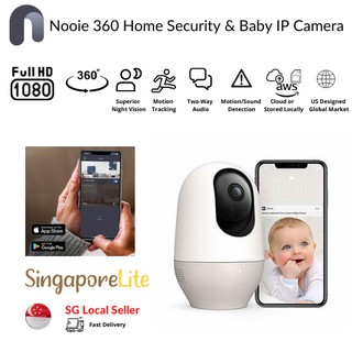Motion Tracking Nooie 360 Home Security Camera, Baby and Pet Camera, Wifi,  Full HD 1080P, Motion/Sound Detection