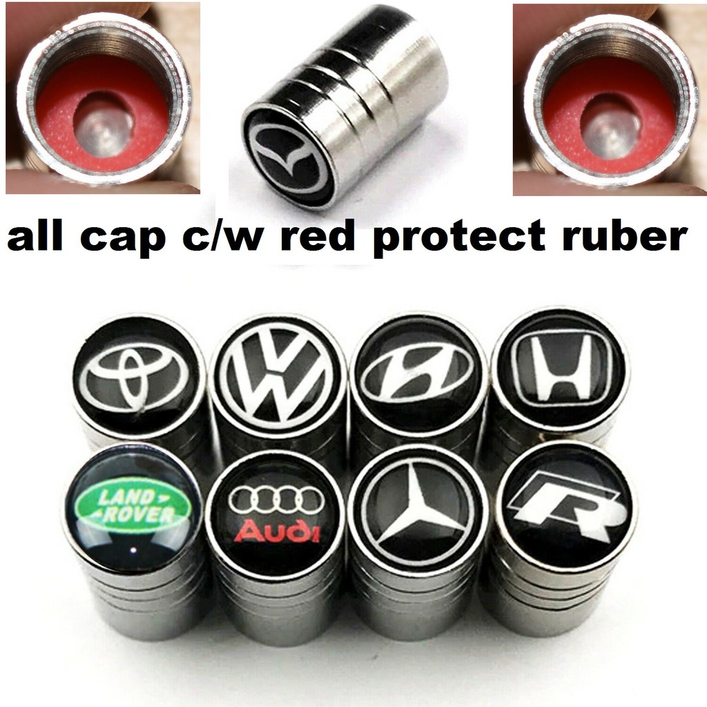 Windowdoor Metal car Wheel tire Valve Caps Logo Modeling Accessories Stem Caps Compatible with All Models car Wheels air caps car Accessories（4PCS） b-silver 