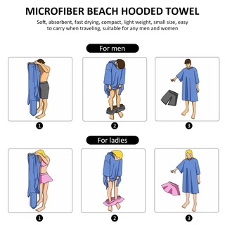 Microfiber Fabric Printed Hooded Beach Towel Changing Towel 75x110cm Adult Poncho Bath Towel #4