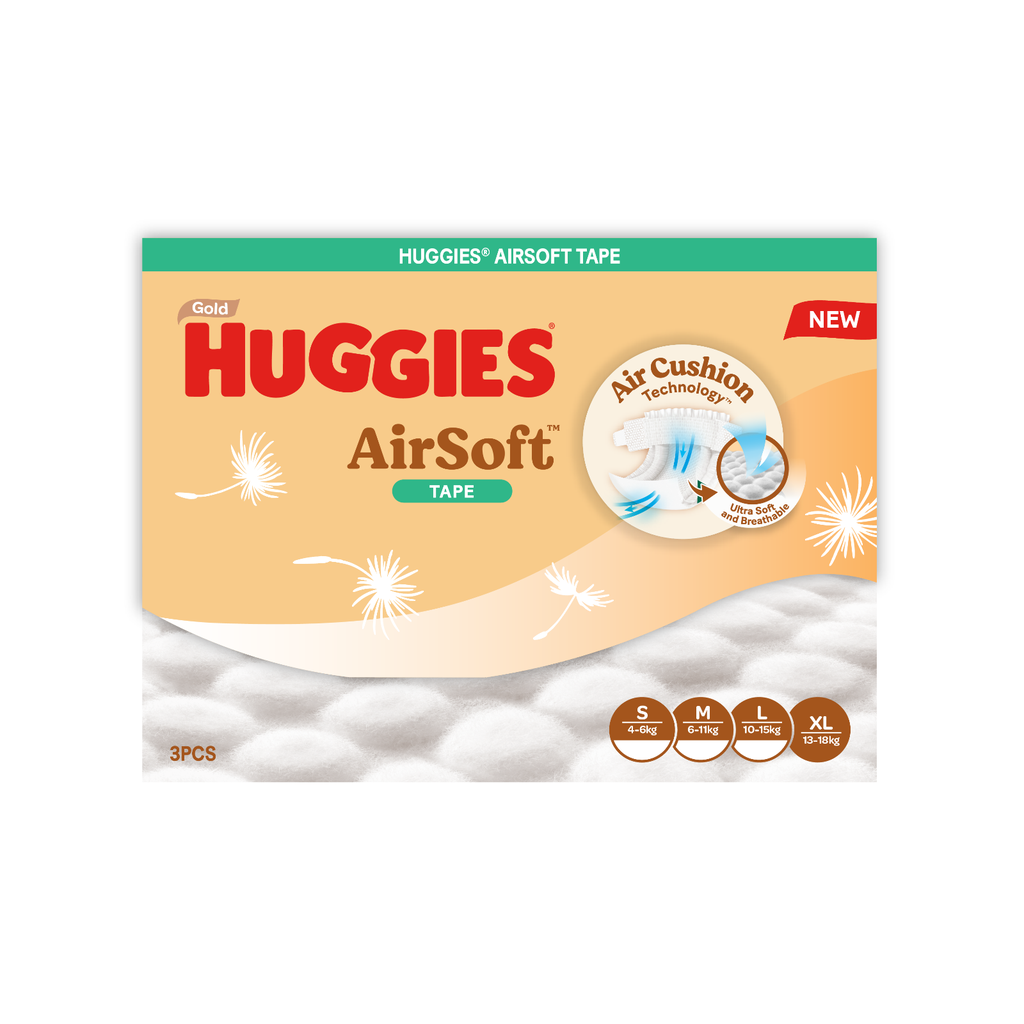 Huggies Airsoft Tape Diapers M Sample Pack (3pcs) Shopee Singapore