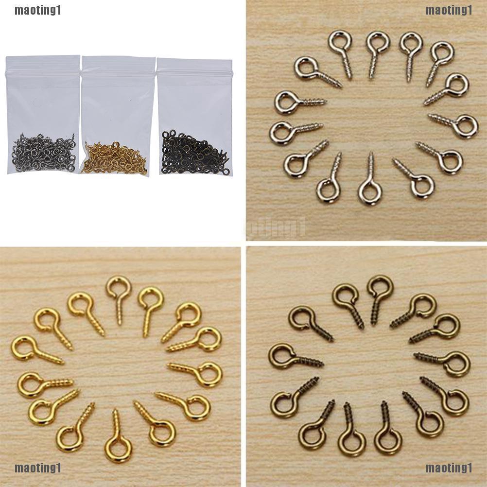 Mt1 100pcs Small Tiny Mini Eye Pins Eyepins Hooks Eyelets Screw