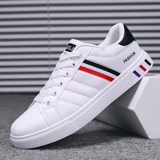 【Ready Stock】 Men's White Sneakers School Casual Shoes Low Top Man Shoes