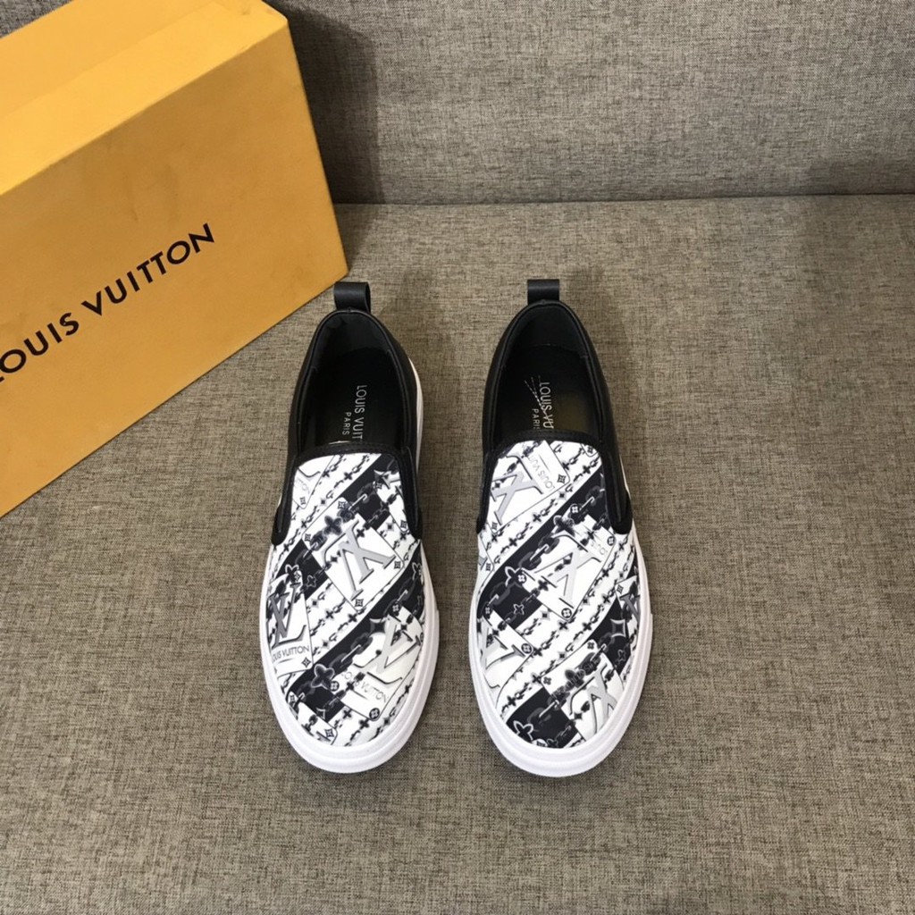Original 2020 LV Louis Vuitton Men&#39;s White Leather Casual Casual Slip-Ons Shoes Size: 38-44 ...