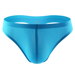 Sexy Men Ice Silk Bikini G-string Seamless Underwear Pouch Briefs Thong ...