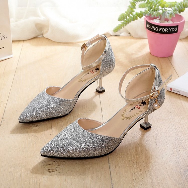 gold shoes small heel