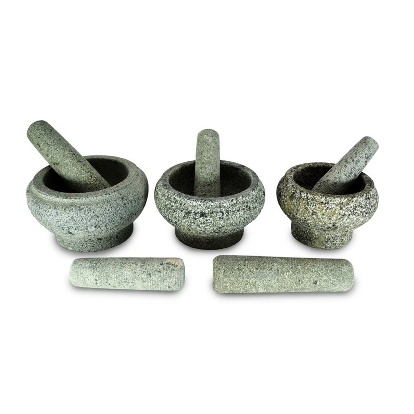Malaysia] STONE MORTAR AND PESTLE / LESUNG BATU (20.5cm, 22cm, 25cm and 30cm) Shopee