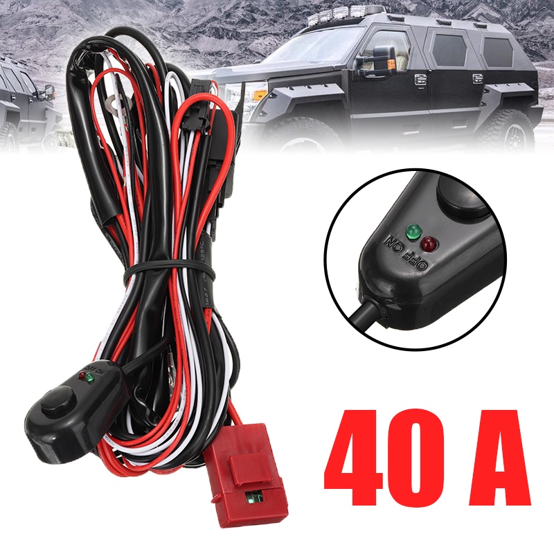 40A 12V Remote Control Wiring Harness Switch Kit LED Fog Light Bar Relay