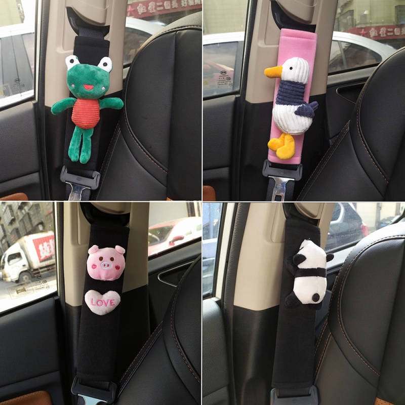 Car Safety Belt Shoulder Pad Cover Safety Belt Four Seasons Universal  Cartoon Cute Car Seat Belt Cover Protective Cover Car Supplies Car key  pendant car key bag car key protective cover Car