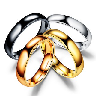Image of 4MM Simple Titanium Silver Gold Men Woman Ring