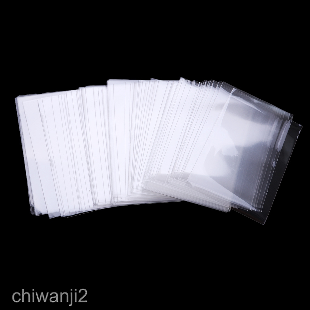 100x Card Sleeves Protector Bank Protective Transparent Sleeves 60x90mm ...