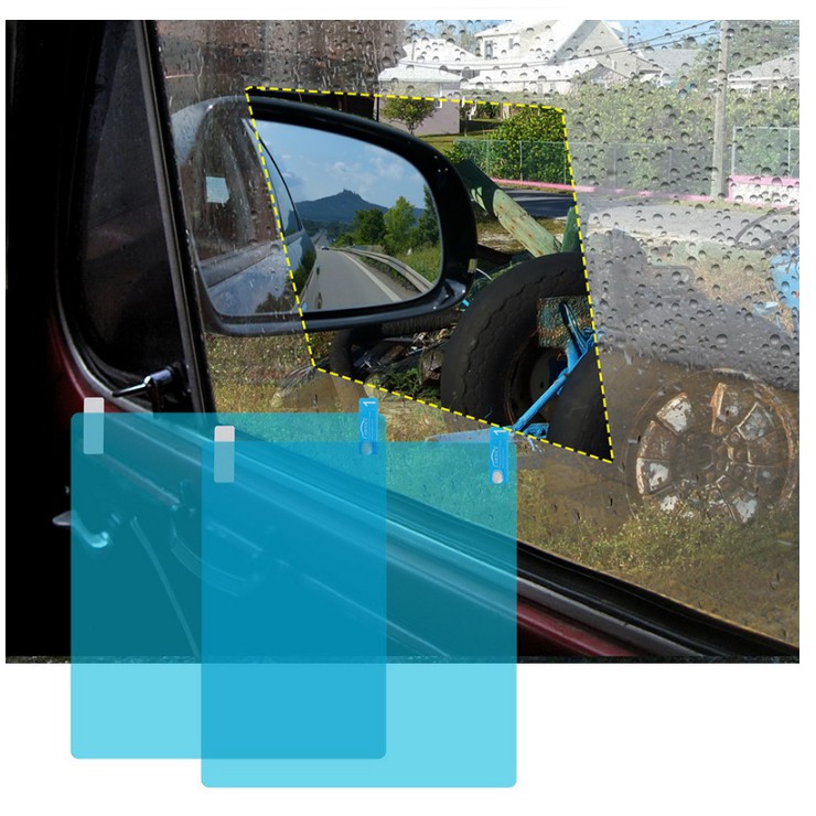 2 Pack Waterproof Rainproof Rear View Mirror Film Car Rearview Mirror Protective Film Suitable for All Automobile & Vehicle Models 