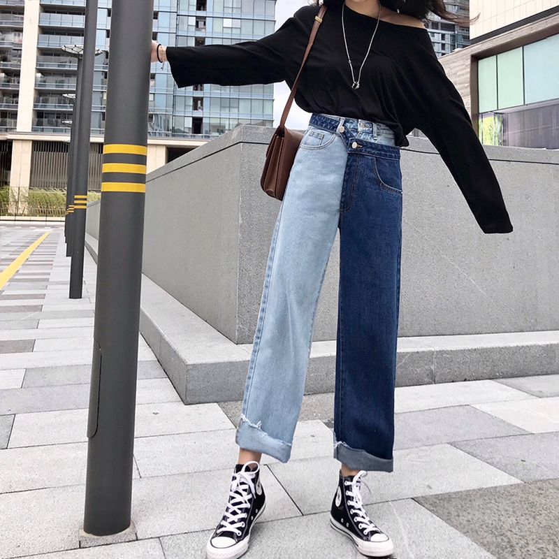 double coloured jeans