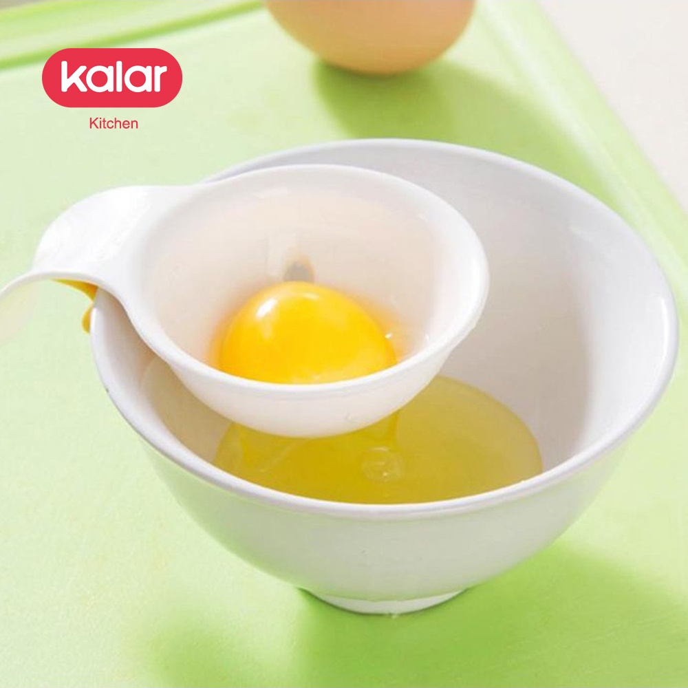 Egg Yolk White Separator, SolidLiquid Separator With Silicone Holder, White Plastic Egg Yolk