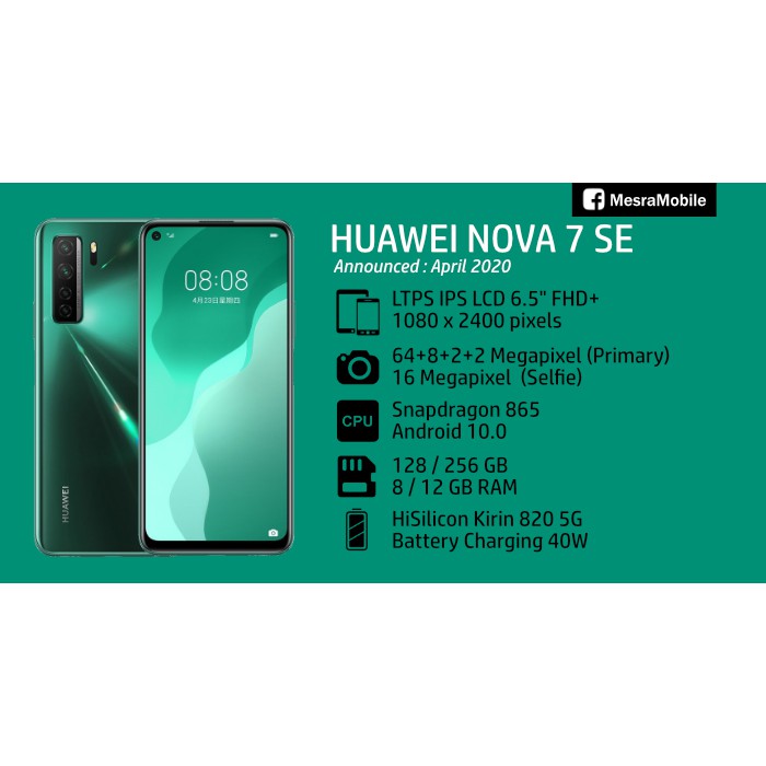 Cny Promo Huawei Nova 7 Se 5g 8gb 128gb Promo Free Gifts Original Huawei My Warranty Shopee Singapore