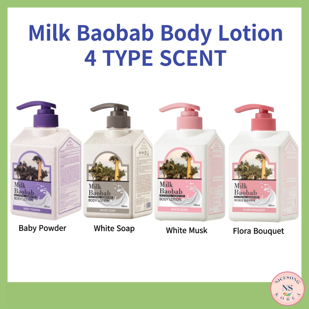 [MILK BAOBAB]Milk Baobab Body Lotion 4 type Scent From Korea Shopee