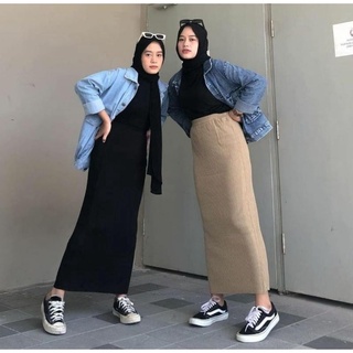 Multicolor Knitted Skirt Plain Design Length 90cm All Size Fit Xl for Women