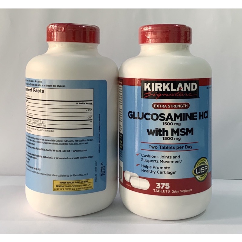 Glucosamin HCL 1500mg oral tablet With MSM 1500mg Kirkland (375 Tablets) Shopee Singapore