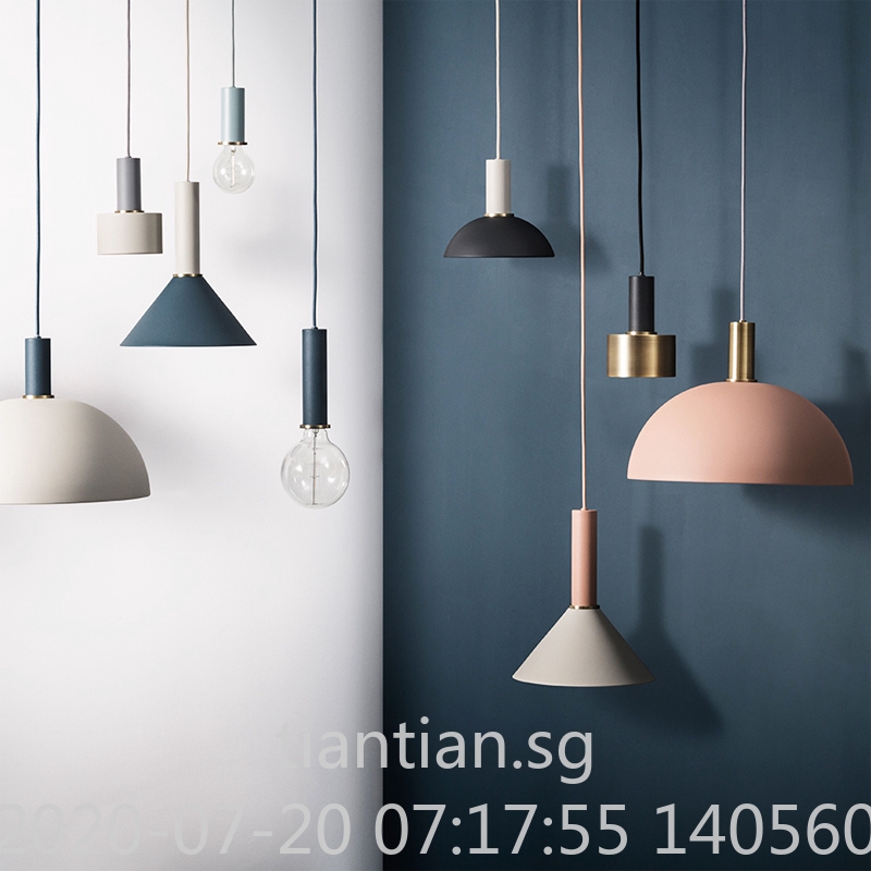 Nordic Simple Bar Hanging Lamp Colored Pendant Light Restaurant Bedroom Bedside Lights Modern Art Creative Lighting Shopee Singapore