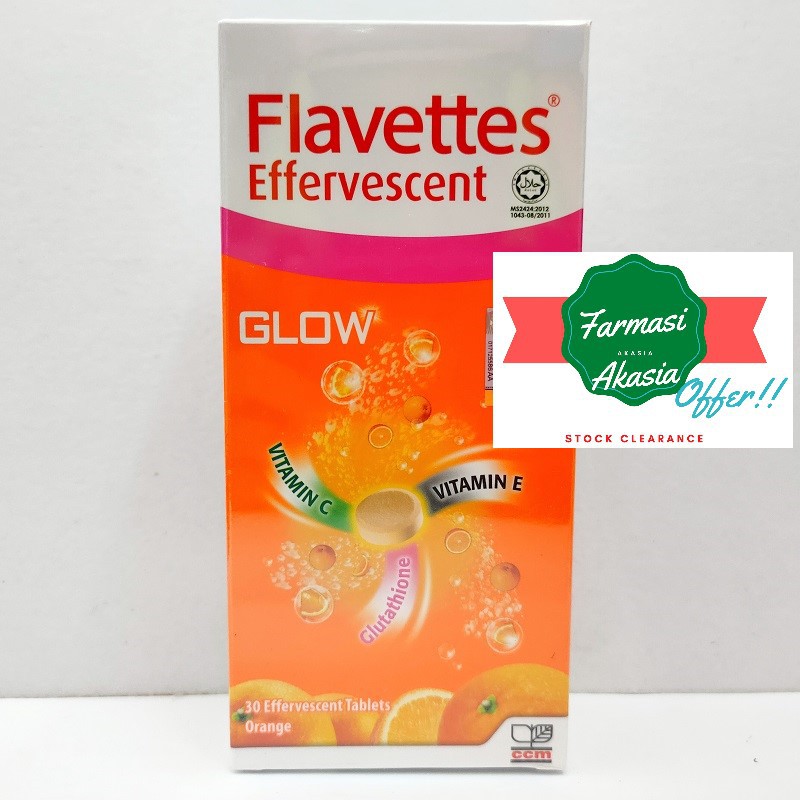 Flavettes Glow With Glutathione Vit C Effervescent Orange Tablet 15 Biji 30 Biji Expired 2 22 Shopee Singapore