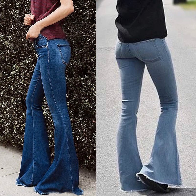 low waisted flare jeans