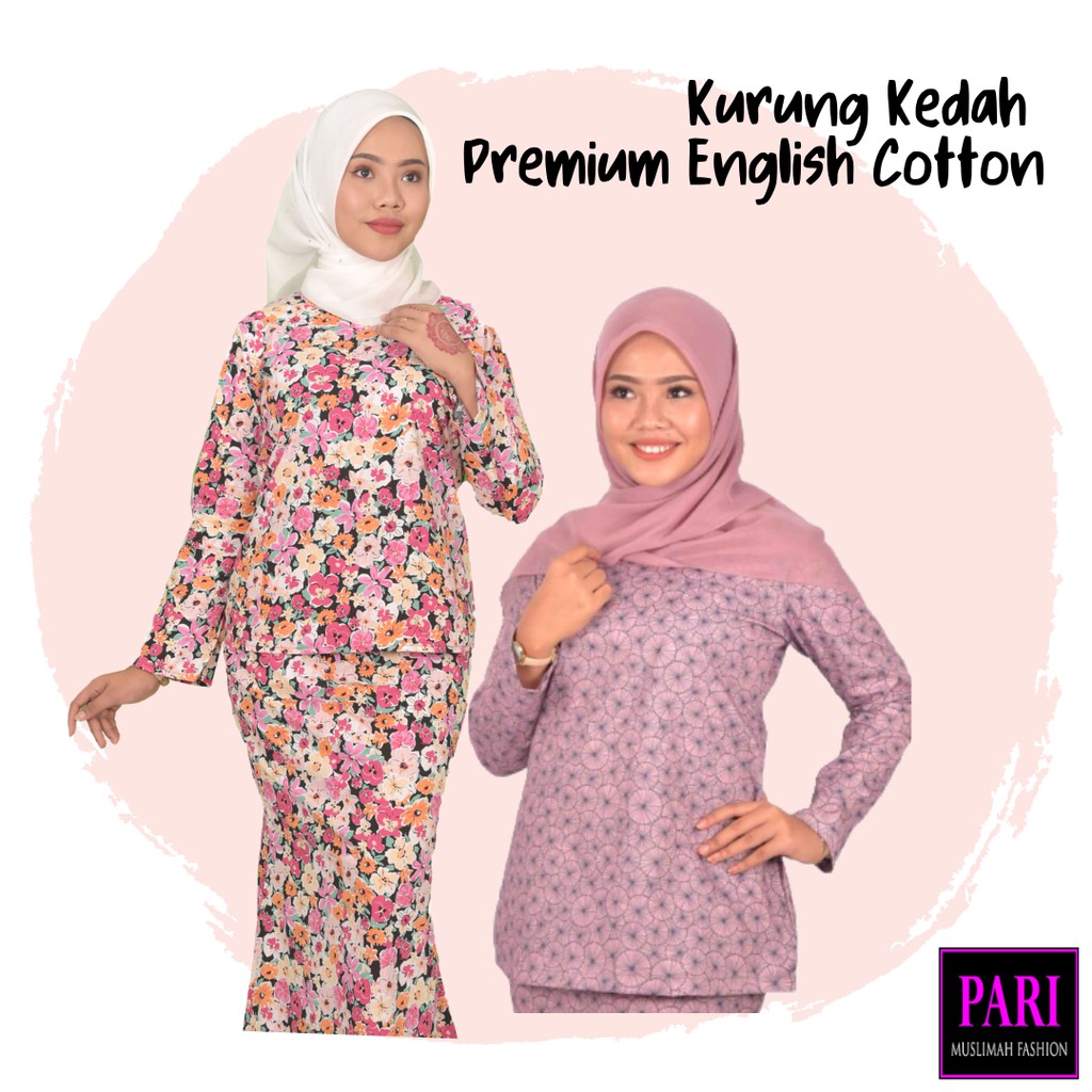 Shop Malaysia Baju Kurung Kedah Premium English Cotton Latest Design 2 Ready Stock Shopee Singapore