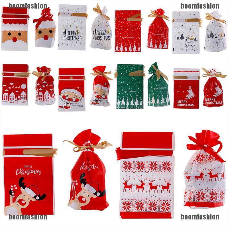 [BOOM] 10pcs Plastic Candy Bags Christmas Elk Candy Sweet Treat Bags ...
