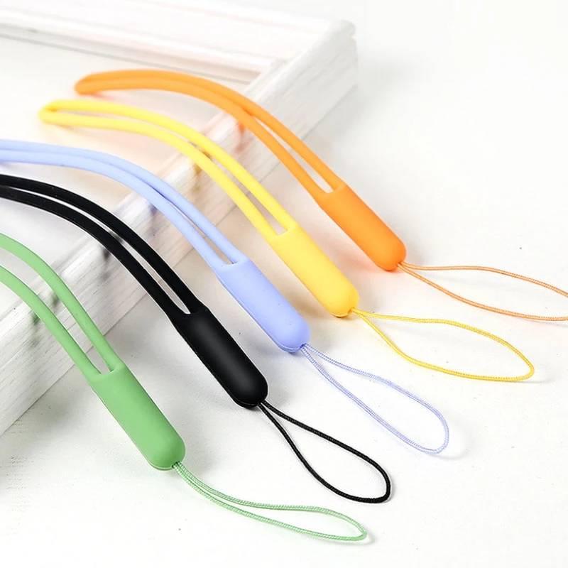 1PC Random color Short Silicone Cell Phone Lanyard Holder Phone Wrist Straps Lanyards Keychain strap ID Card Gym USB Badge Cord Hanging Rope