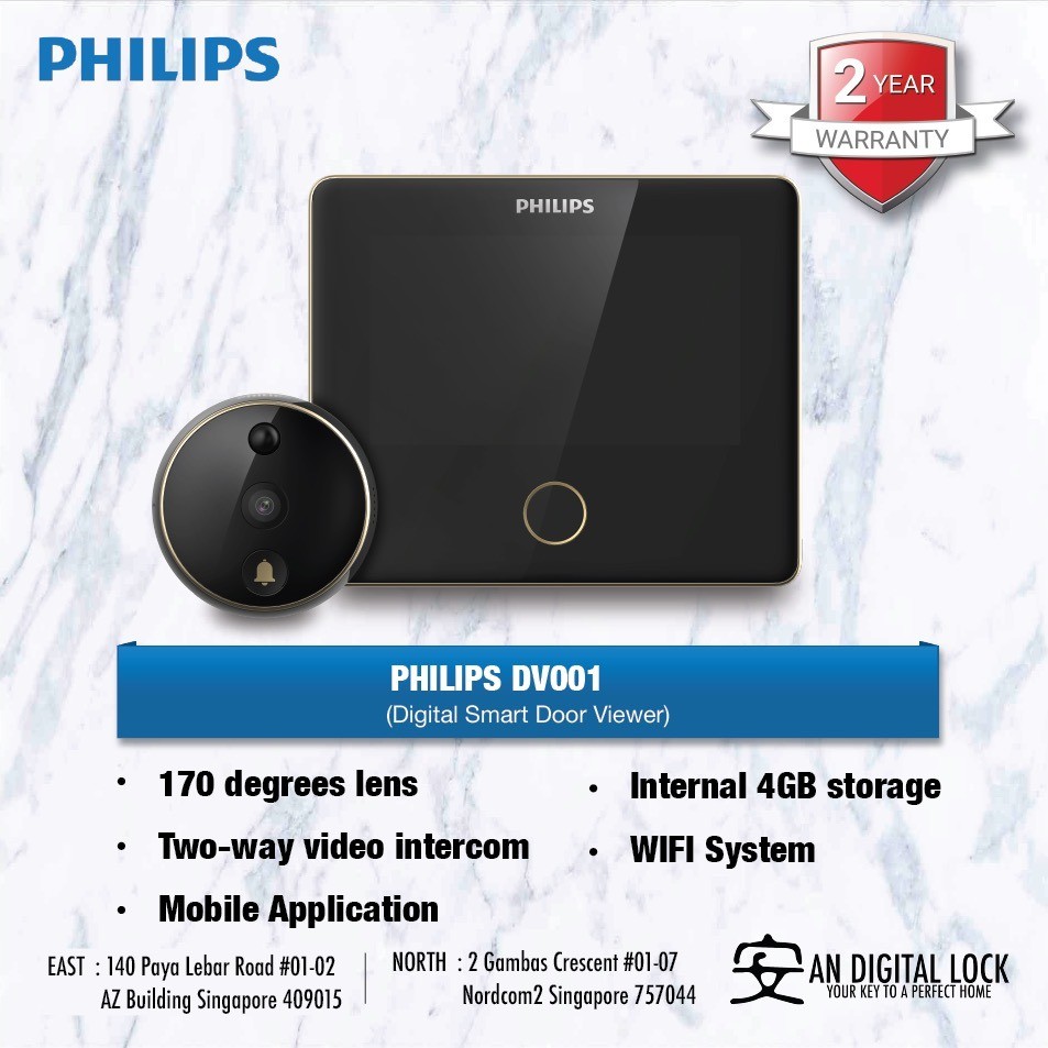 Philips DV001 Digital Smart Door Viewer An Digital Lock Shopee Singapore
