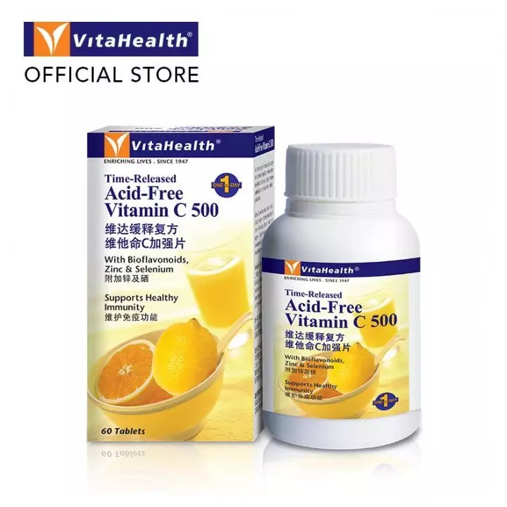 VitaHealth Time-Released Acid-Free Vitamin C 500mg 60's KEEP YOUR BODY ...