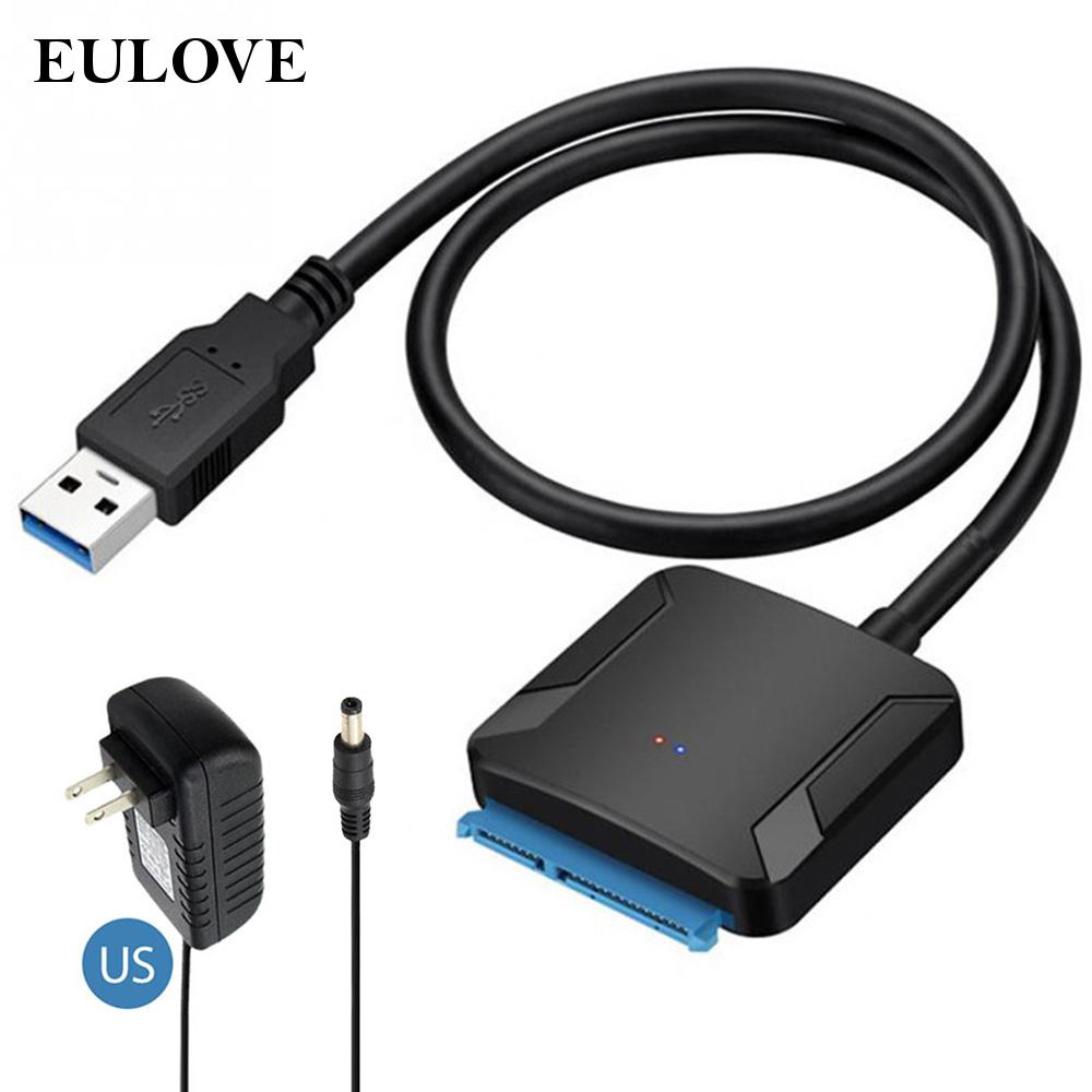 Eulove Sata To Usb 3 0 Cable Converter Black With Power Adapter Sata To Usb 3 0 For 3 5 2 5 Inch Hdd Ssd Exquisite Shopee Singapore