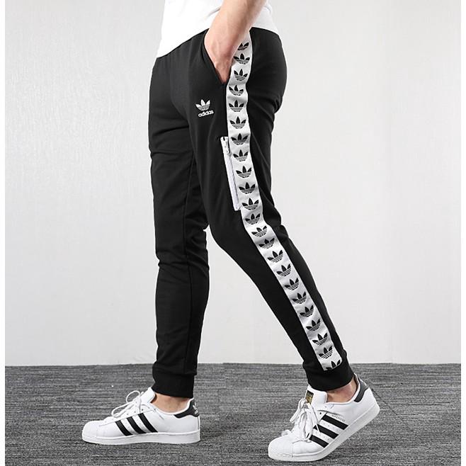 adidas sweatpants half stripe