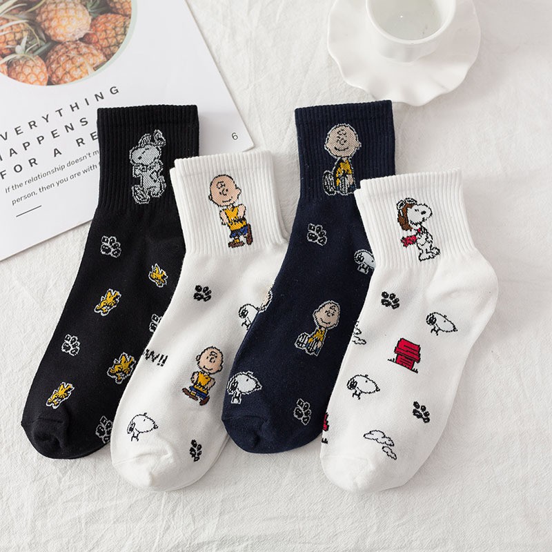 Harajuku Womens Snoopy Peanuts Novelty Cartoon Ankle Socks Kawaii Harajuku Size UK 4-7 