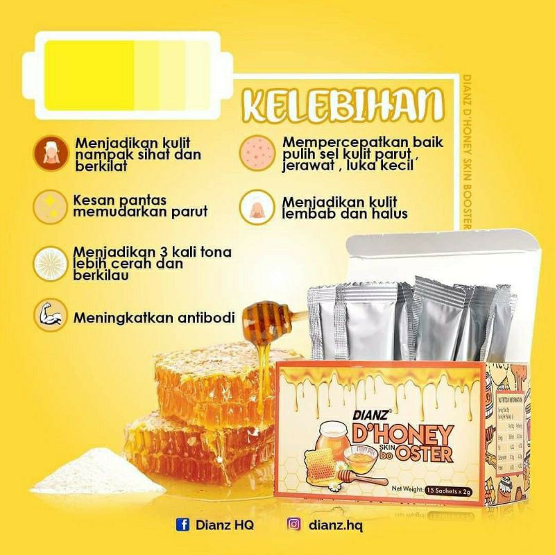 Dianz D Honey Skin Booster Dianz Vitamin Vit C E Shopee Singapore