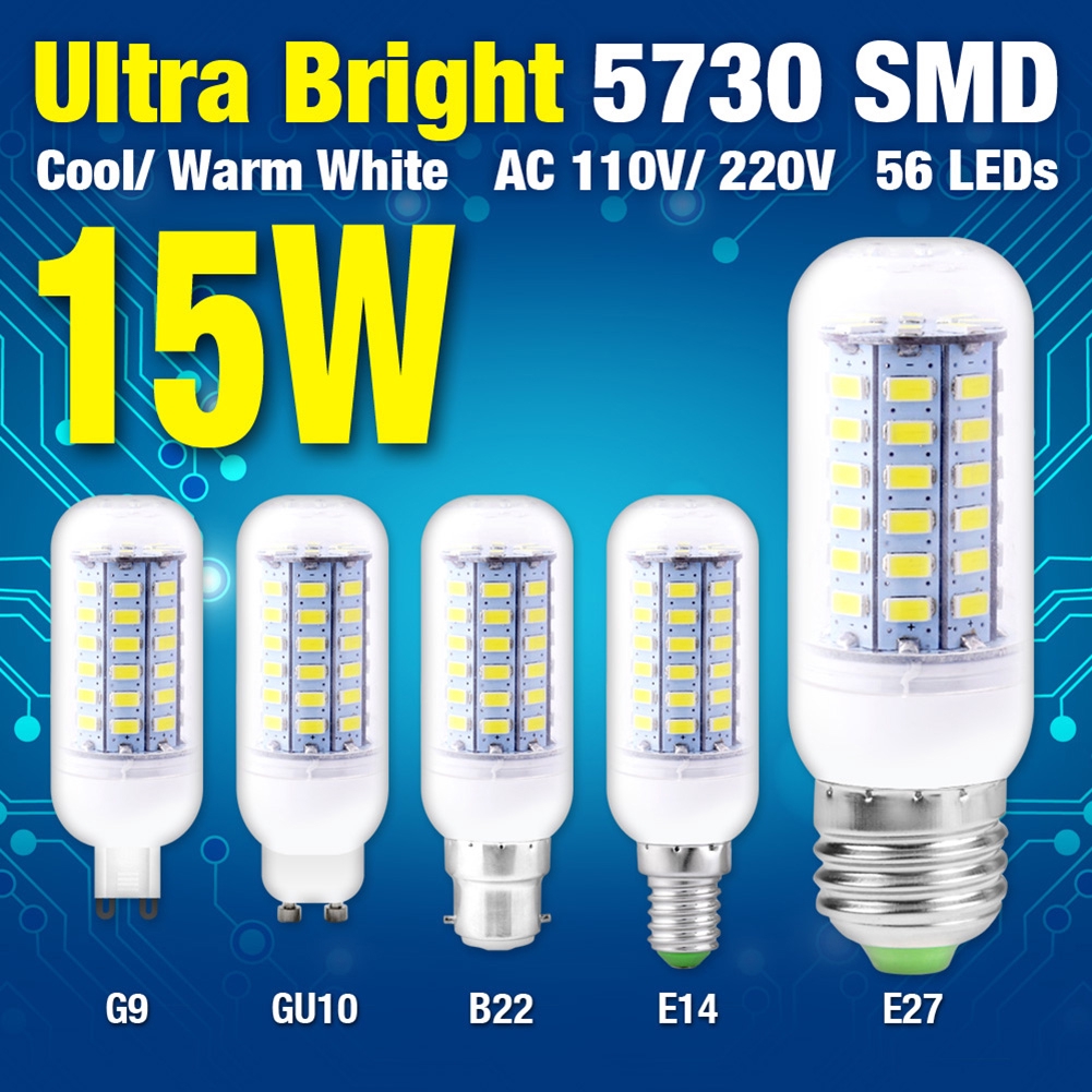 5730 SMD LED Corn Bulb E27 B22 E14 G9 GU10 AC 220V 110V Light 7W-30W Lamp Light