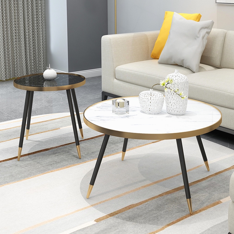 Marble Round Coffee Table Set Living Room Side Table Nordic Modern Small Apartment Tea Table Shopee Singapore