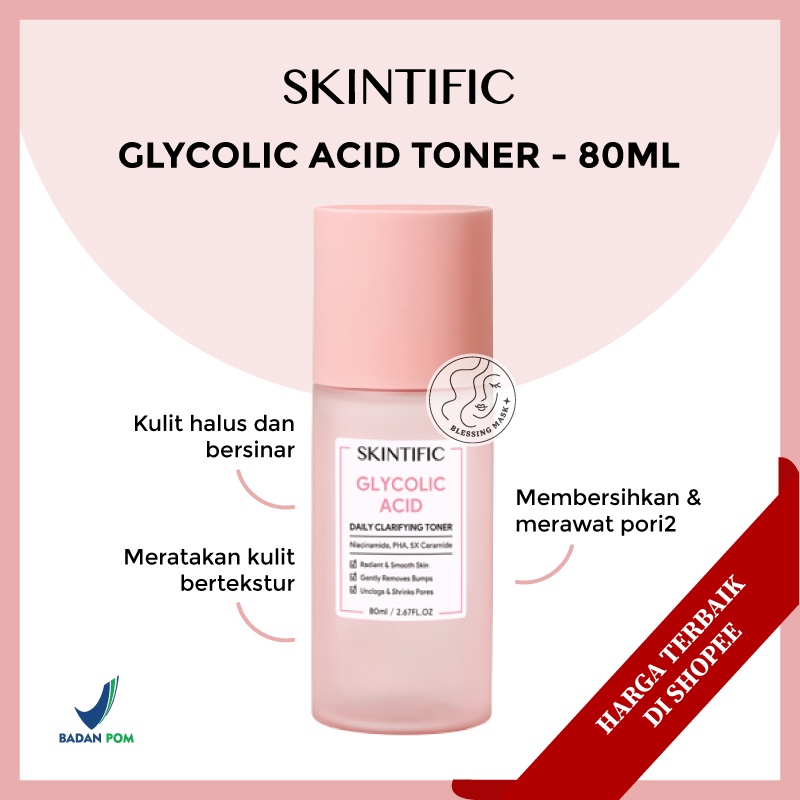 Skintific Glycolic Acid Daily Clarifying Toner - 80mL | Shopee Singapore