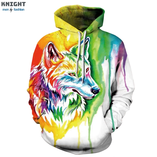 digital wolf hoodie