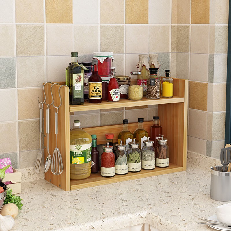Kitchen Shelf Seasoning Rack Tabletop Seasoning Storage Shelf Shopee Singapore