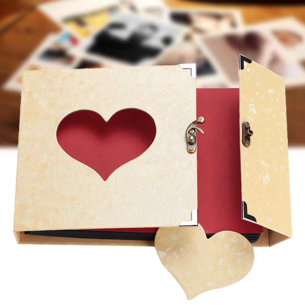 10inch Diy Scrapbook Album Black Pages Wedding Insert Hollow Out Flyer Memory Book Photo Vintage Love Heart Gift Box Shopee Singapore