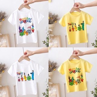 Numberblocks Kids Boys Girls T-shirt Kids Clothes Number Blocks Children Cartoon T Shirts Summer Casual Tops