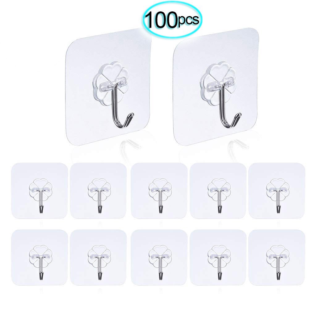 100pcs Magic Hook Without Nails Transparent Strong Sticky Heavy Magic ...