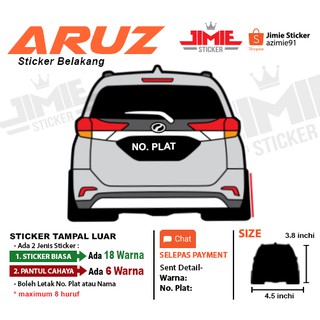 Sticker kereta, Sticker belakang Perodua Aruz, Custom 