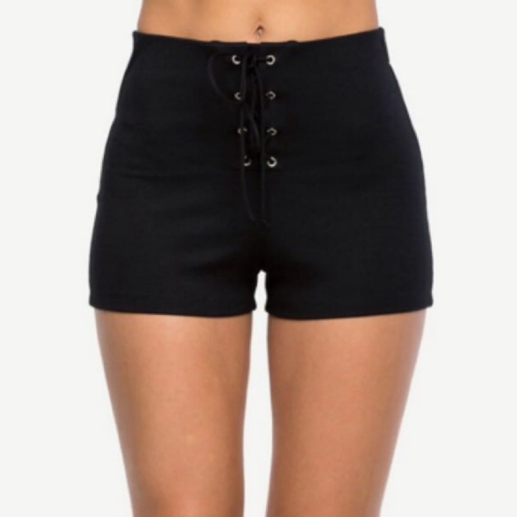 high waisted tie up shorts